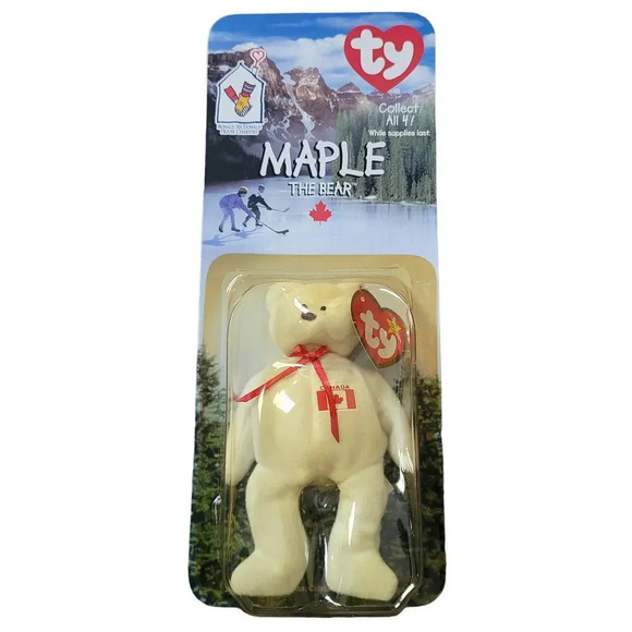 1999 McDonalds ty Beanie Baby Maple The Bear Vintage ERRORS 1993 OAKBROOK New - Picture 1 of 10